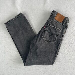 Levi's‎ Premium Ribcage Straight Ankle Jeans Womens 24 Gray High Rise Button Fly
